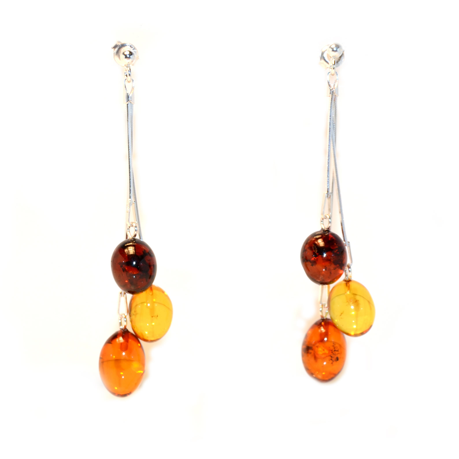 Multicolor Amber Drop Earrings